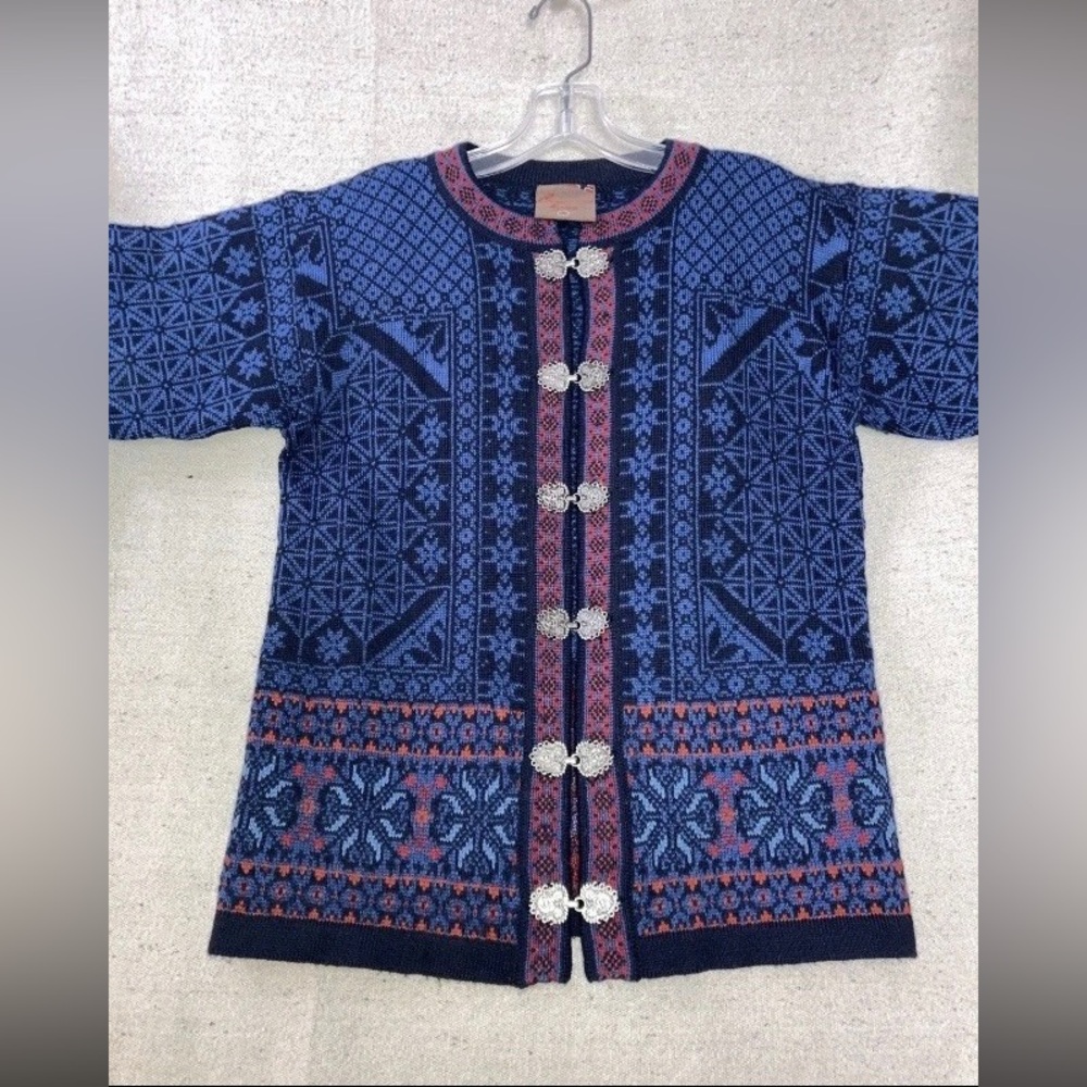 Christiania Cardigan Sweater Icelandic Norway Nordic Wool Blue Clasp Women’s S - Picture 9 of 9